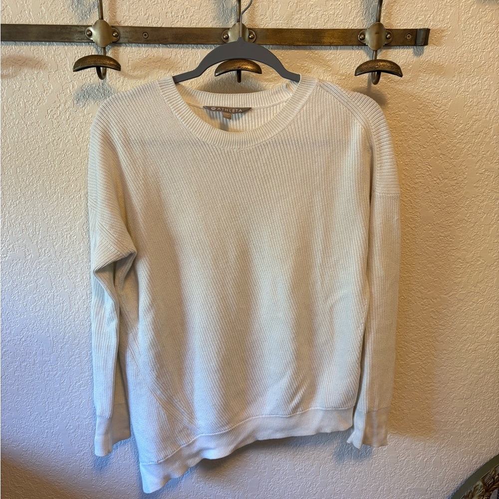 Athleta white a line sweater